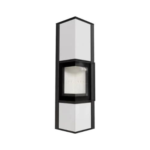 Піч-камін Kratki TORA/L/LW 8 KW Ø 150 lacobel білий