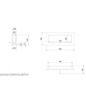 Біокамін Kratki DELTA 2 SLIM чорний з сертифікатом TUV