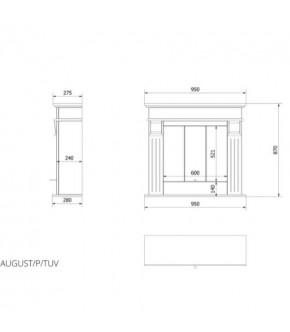 Біокамін Kratki AUGUST P білий з сертифікатом TUV