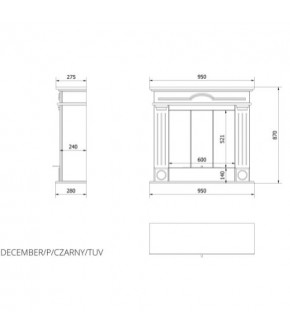 Біокамін Kratki DECEMBER P чорний з сертифікатом TUV
