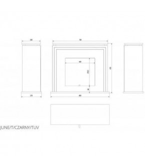 Двосторонній биокамин Kratki JUNE тунель чорний з сертифікатом TUV