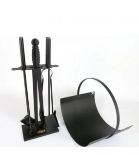 Набір для каміна "Екскалібур М" з корзиною для дров "Смолоскип"