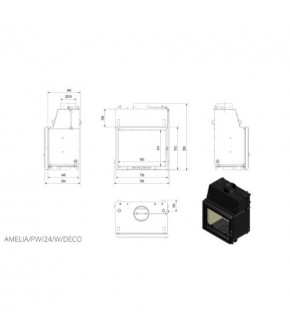Камінна топка Kratki AMELIA PW 24 DECO (24,0 кВт)