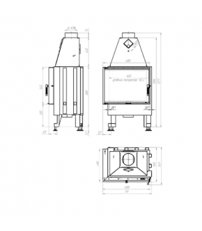 Камінна топка M-FIRE 60 (690/540) кутова (14kW)
