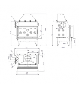 Камінна топка з водяним контуром Inca 100 Boiler Basic