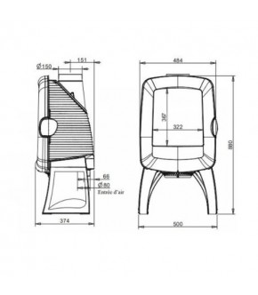 Піч-камін Invicta ELO M EMAL IVORIE
