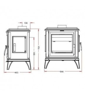 Піч-камін Invicta SEDAN M емаль слонова кістка
