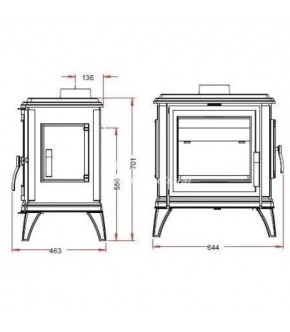 Піч-камін Invicta SEDAN M червона емаль