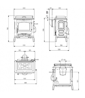 Камінна піч La Nordica ISETTA CON CERCHI EVO 4.0