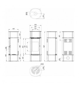 Піч-камін Defro Home ORBIS EXTENTO F Чорний