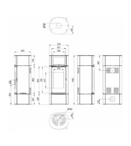 Піч-камін Defro Home ORBIS EXTENTO H Чорний