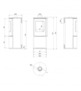 Сталева піч-камін Kratki SVEN Ø 150 (7 кВт)