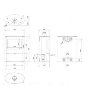 Сталева піч-камін Kratki KOZA AB S2 ROLLO (10,0 кВт)