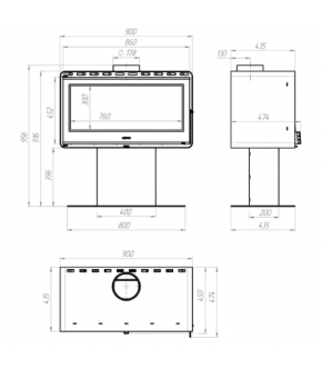 Піч сталева M-Fire Rodos на ніжці (15kW)