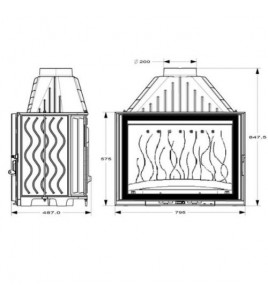 Камінна топка INVICTA 800 Grand Angle з шибером