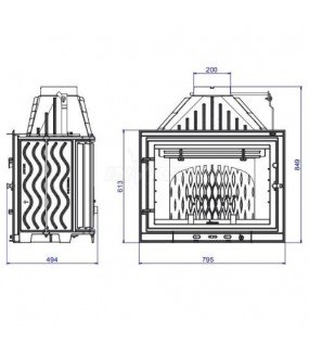 Камінна топка INVICTA 800 PRIMO з шибером