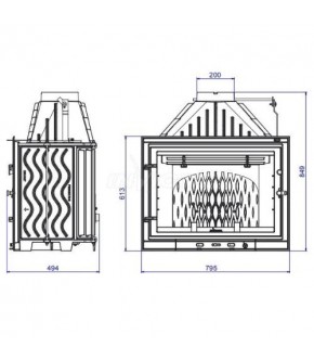 Камінна топка INVICTA 800 PRIMO з шибером