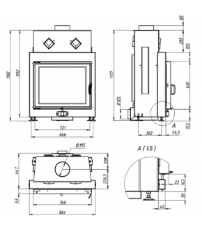Камінна топка Gavryliv&Sons 76x62