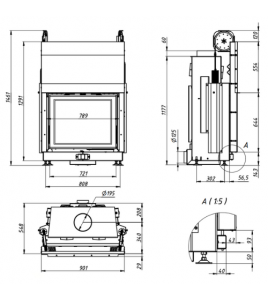 Камінна топка Gavryliv&amp;Sons 76x62 гільйотина