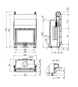 Камінна топка Gavryliv&amp;Sons 90x75 гільйотина