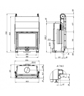 Камінна топка Gavryliv&Sons 90x75 гільйотина