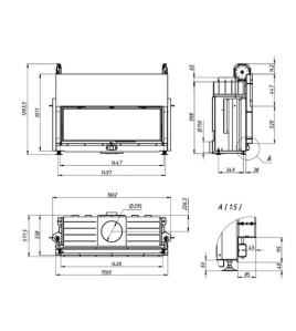 Камінна топка Gavryliv&amp;Sons 142x52 гільйотина