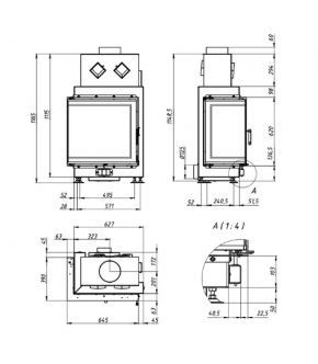 Камінна топка Gavryliv&Sons 64x39x62