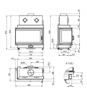 Камінна топка Gavryliv&Sons 86x40x52