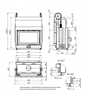 Камінна топка Gavryliv&Sons 80x52 тунельна гільйотина
