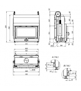 Камінна топка Gavryliv&Sons 95x52 тунельна гільйотина