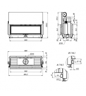 Камінна топка Gavryliv&Sons 166x54 тунельна гільйотина