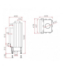 Камінна топка Unico DRAGON 8 Slim Modern Standard, 9кВт