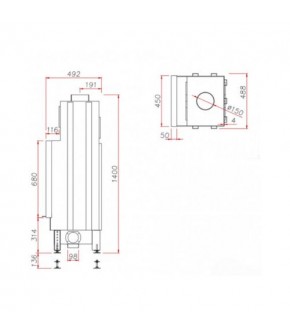 Камінна топка Unico DRAGON 8 XXL Modern Standard, 13кВт