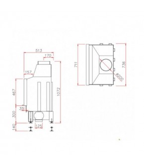 Камінна топка Unico DRAGON 4/14 Modern Standard, 14 кВт
