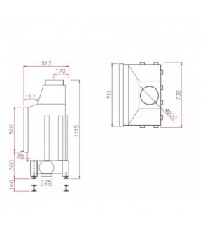 Камінна топка Unico DRAGON 4/14 XL Modern Standard, 14кВт