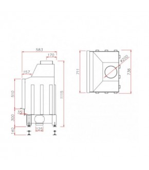 Камінна топка Unico DRAGON 4/16 XL Modern Standard, 16кВт