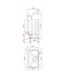 Камінна топка Unico DRAGON 4B Slim Modern Standard, 13кВт Камінна топка Unico DRAGON 4B Slim Modern Standard, 13кВт
