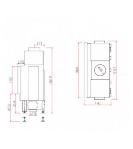 Камінна топка Unico DRAGON 9 Raster Standard, 14кВт