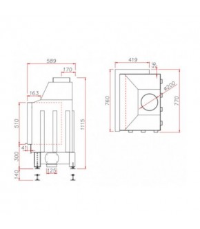 Камінна топка Unico DRAGON 4B XL Raster Lift, 16кВт Камінна топка Unico DRAGON 4B XL Raster Lift, 16кВт