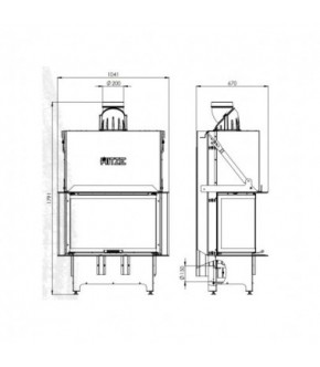 Камінна топка Hitze TRINITY TRI80X35X53