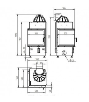 Камінна топка Hoxter ECKA 51/51/51