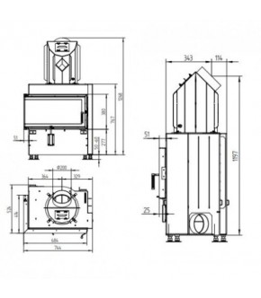 Камінна топка Hoxter ECKA 70/40/38