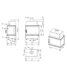 Камінна топка Nordflam ROTEN Праве скло