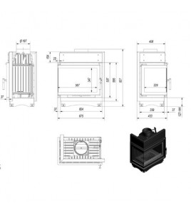 Камінна топка Kratki MAJA 12 ліва BS