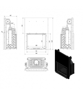 Камінна топка Kratki AMELIA 25 гільйотина