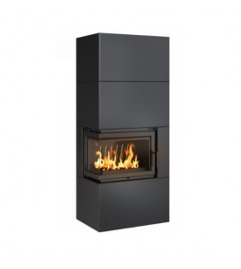 Камінна топка Kratki SIMPLE 12 BS ліва в обудові BOX стальний - чорний