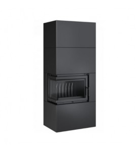 Камінна топка Kratki SIMPLE 12 BS ліва в обудові BOX стальний - чорний