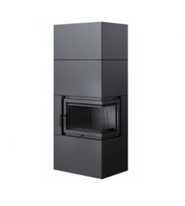 Камінна топка Kratki SIMPLE 12 BS права в обудові BOX стальний - чорний