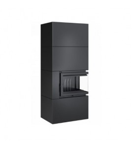 Камінна топка Kratki SIMPLE 12 BS права в обудові BOX стальний - чорний