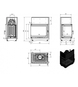Камінна топка Kratki AMELIA 25 лівий BS DECO